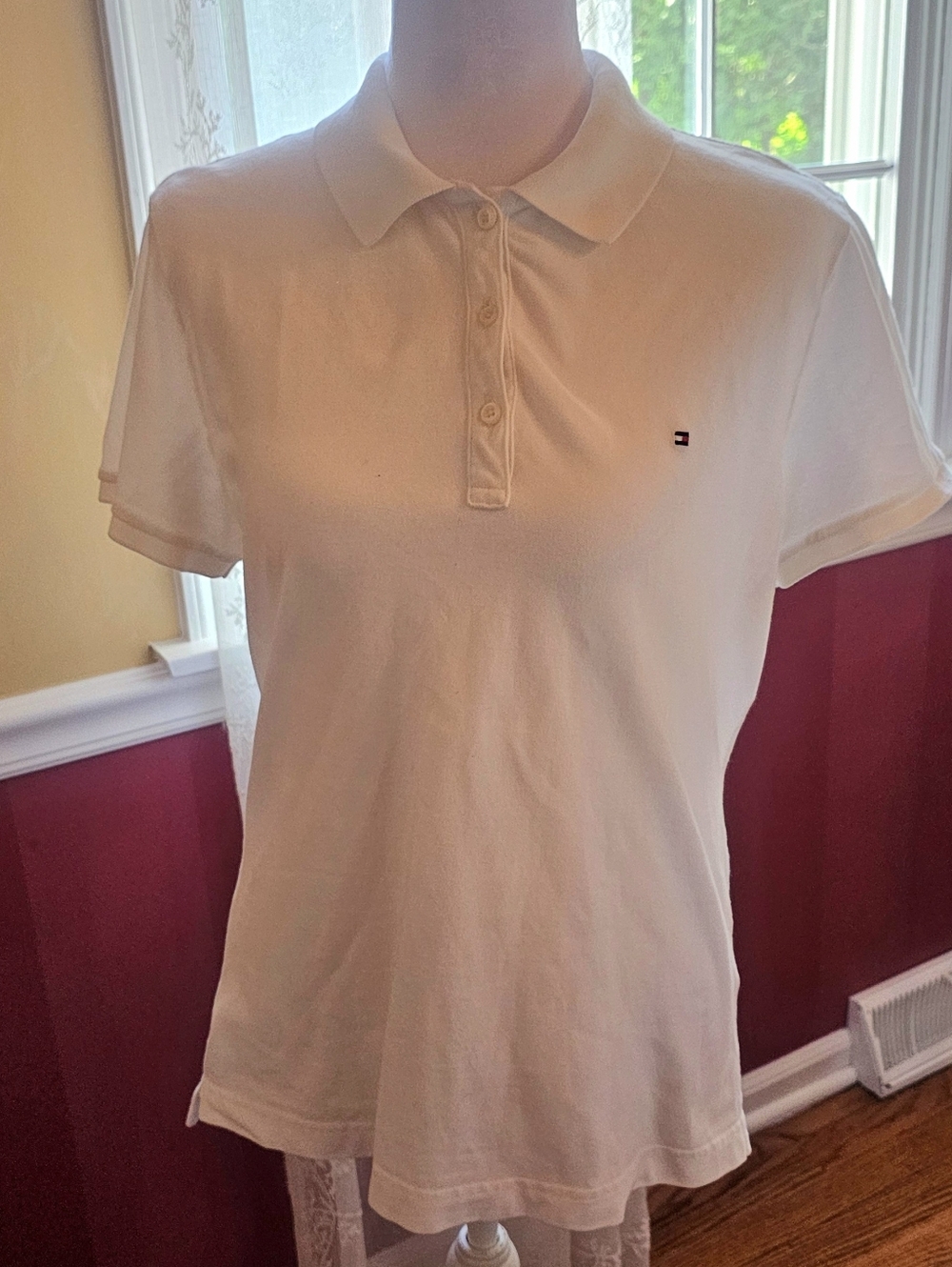 Tommy Hilfiger Women's White Short-Sleeve Polo Shirt